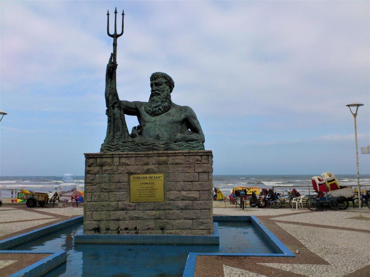Apto Pe Na Areia Com Vista Para O Mar E Wifi Praia Grande  Eksteriør bilde
